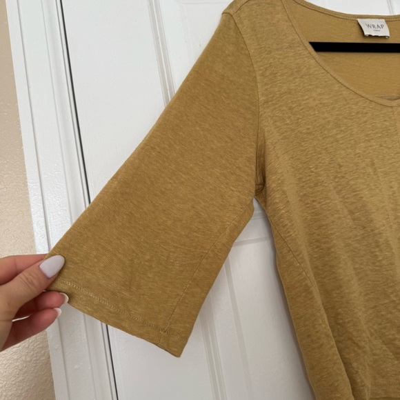 Wrap London Womens Scoop Neck Long Sleeve Top 100% Linen Size 4 - Picture 5 of 12